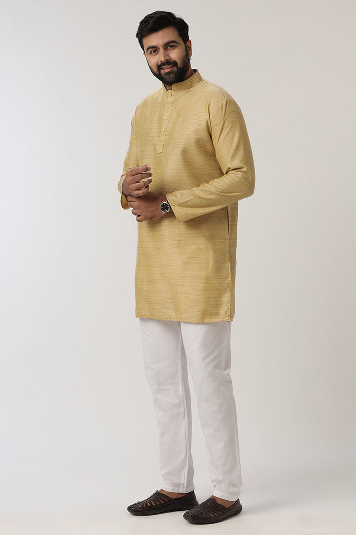 Kraft - Earls Yellow Long Kurtas for Men | Uathayam