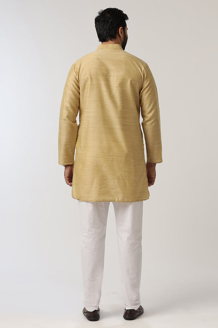 Kraft - Earls Yellow Long Kurtas for Men | Uathayam