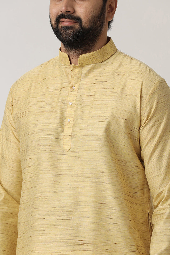 Kraft - Light Yellow Long Kurtas for Men | Uathayam