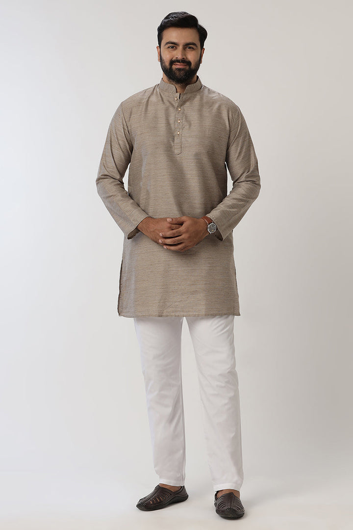 Kraft - Dark Gray Long Kurtas for Men | Uathayam