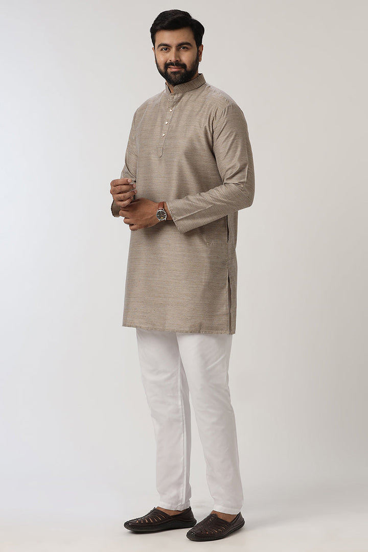 Kraft - Dark Gray Long Kurtas for Men | Uathayam