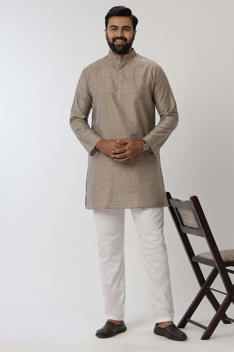 Kraft - Dark Gray Long Kurtas for Men | Uathayam