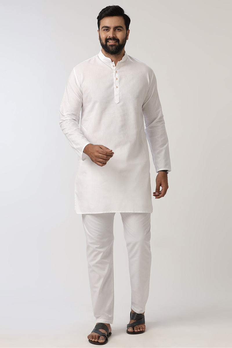 Men's long kurta in a rich sandal color from Uathaym
