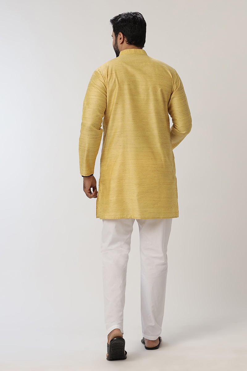 Kraft - Dark Yellow Long Kurtas for Men | Uathayam