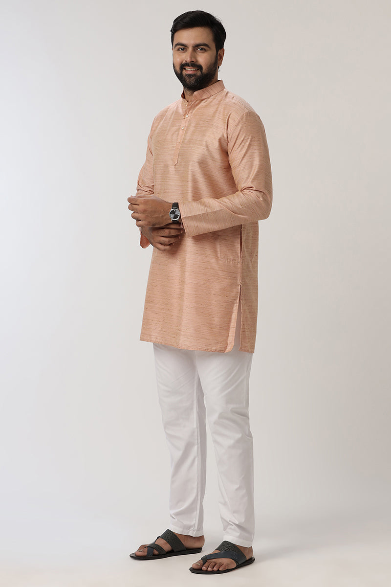 Kraft - Pastel Pink Long Kurtas for Men | Uathayam