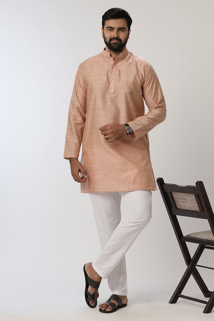 Kraft - Pastel Pink Long Kurtas for Men | Uathayam