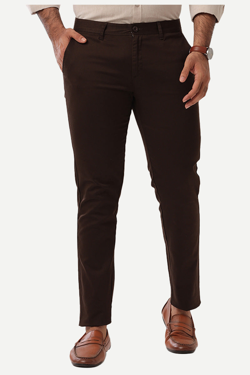 Basic Chino - Coffee Brown Trouser For Men | Ariser
