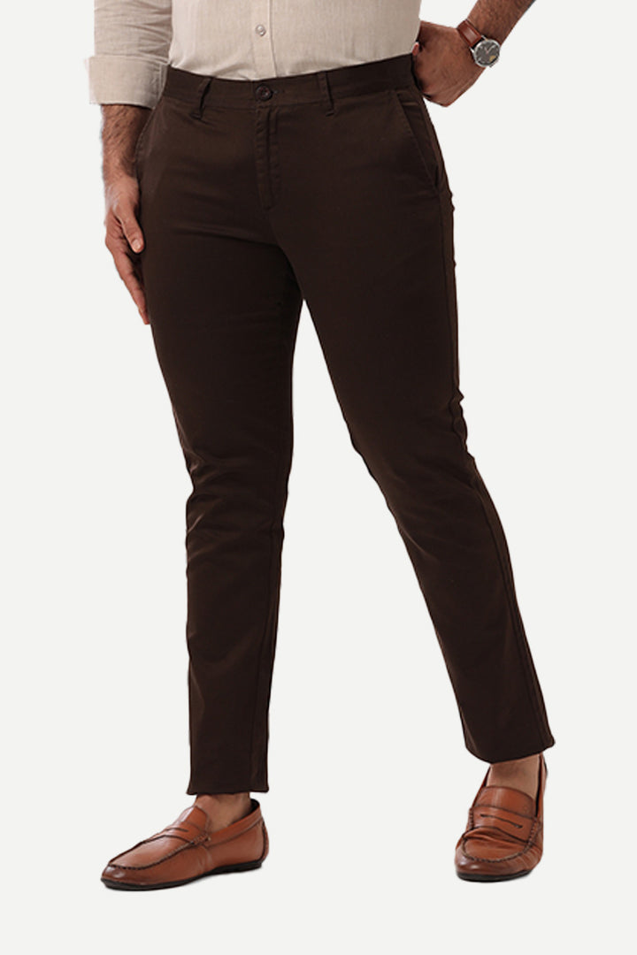 Basic Chino - Coffee Brown Trouser For Men | Ariser