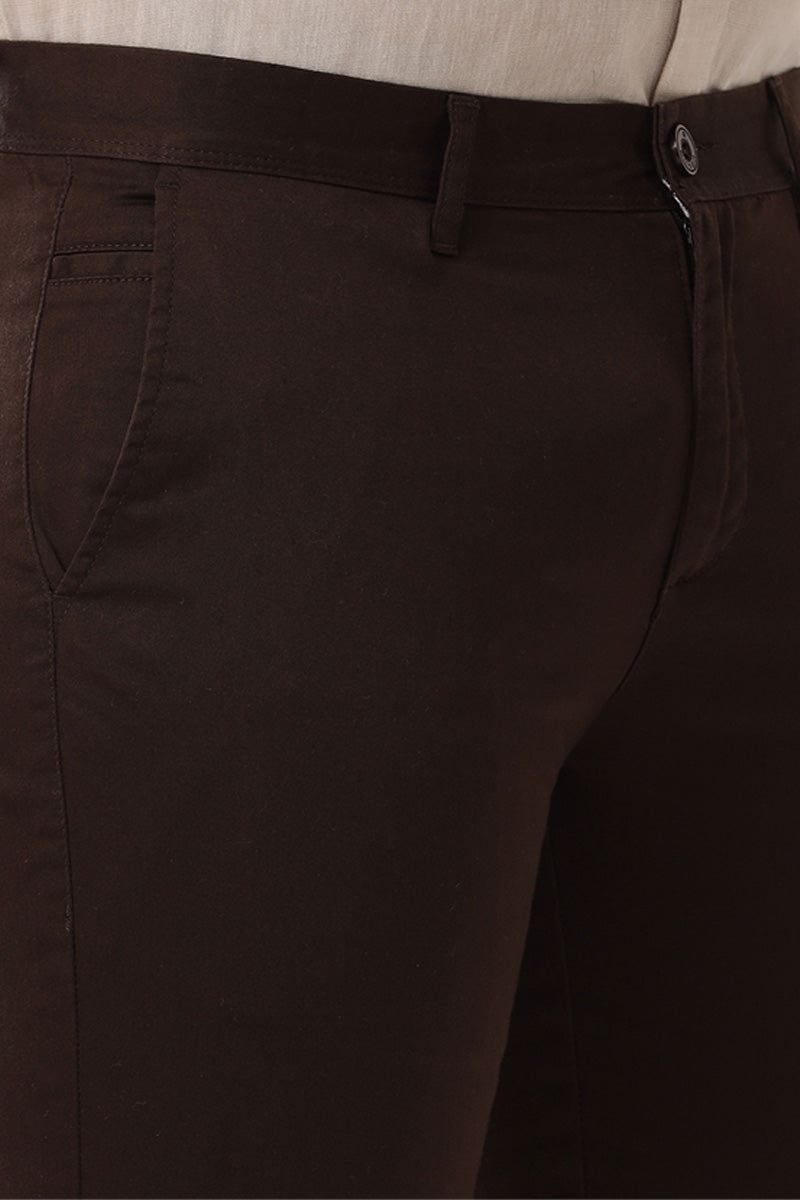 Basic Chino - Coffee Brown Trouser For Men | Ariser