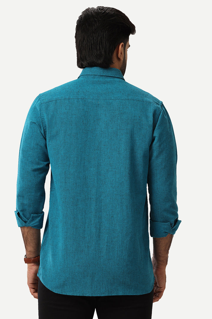 Linen Classic - Ramar Blue Formal Shirts for Mens | Uathayam