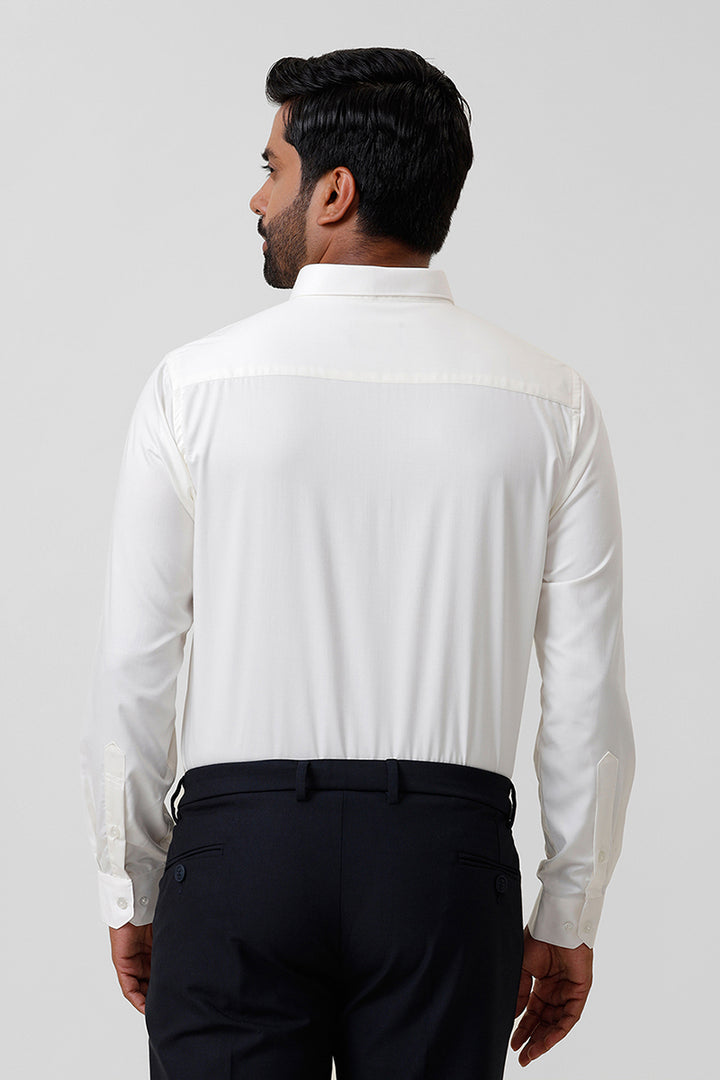 Bamboo Twill - White Formal Shirts for Men | Ariser