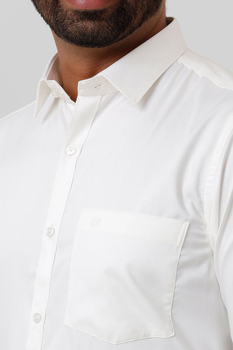 Bamboo Twill - White Formal Shirts for Men | Ariser