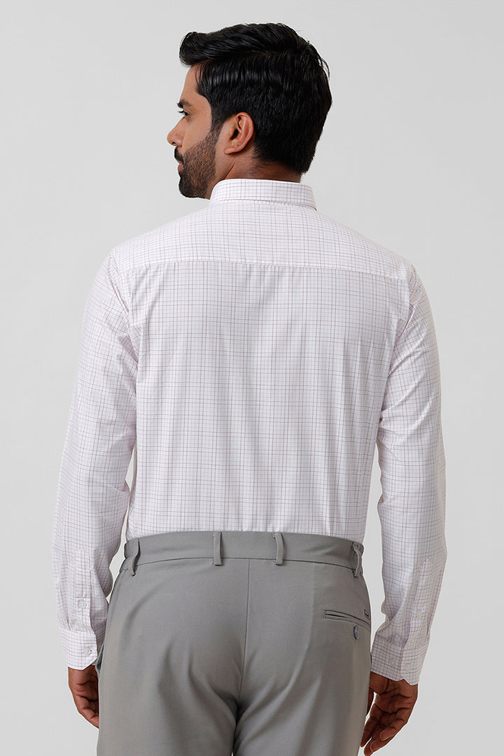 Bamboo Checks - White With Red Checked Shirts For Mens | Ariser