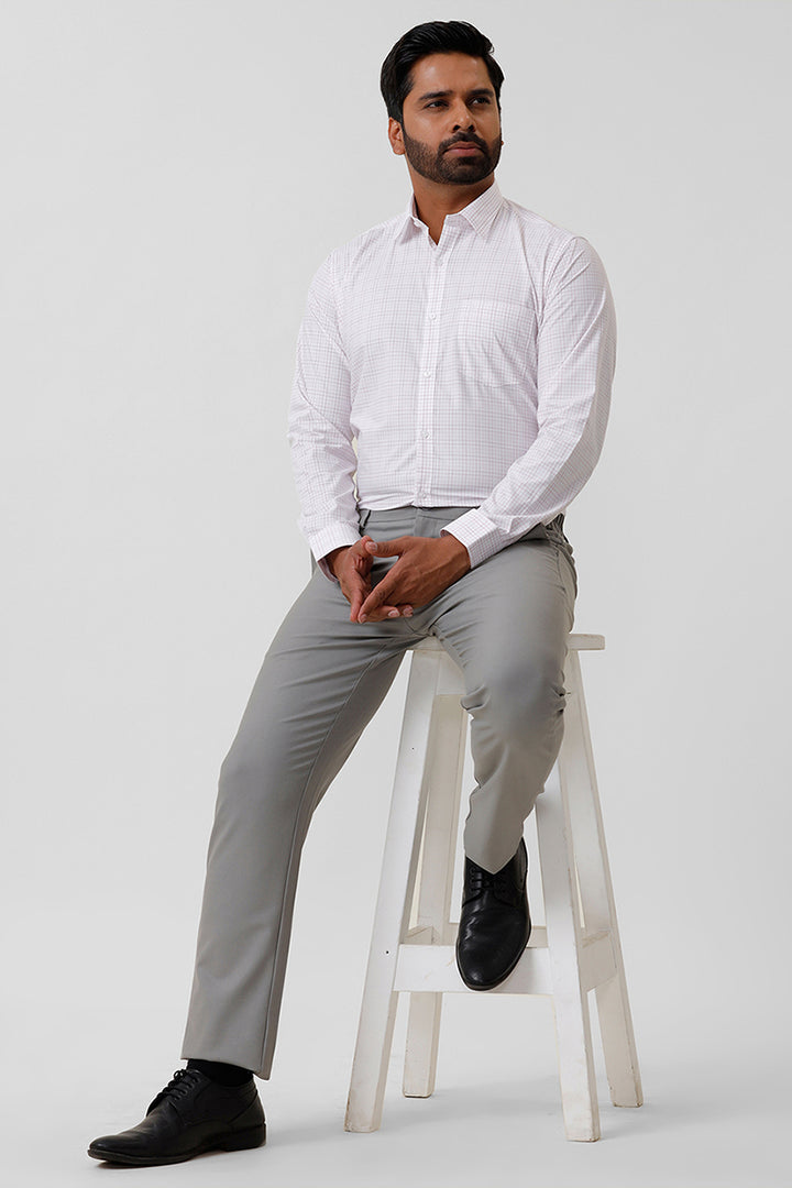 Bamboo Checks - White With Red Checked Shirts For Mens | Ariser