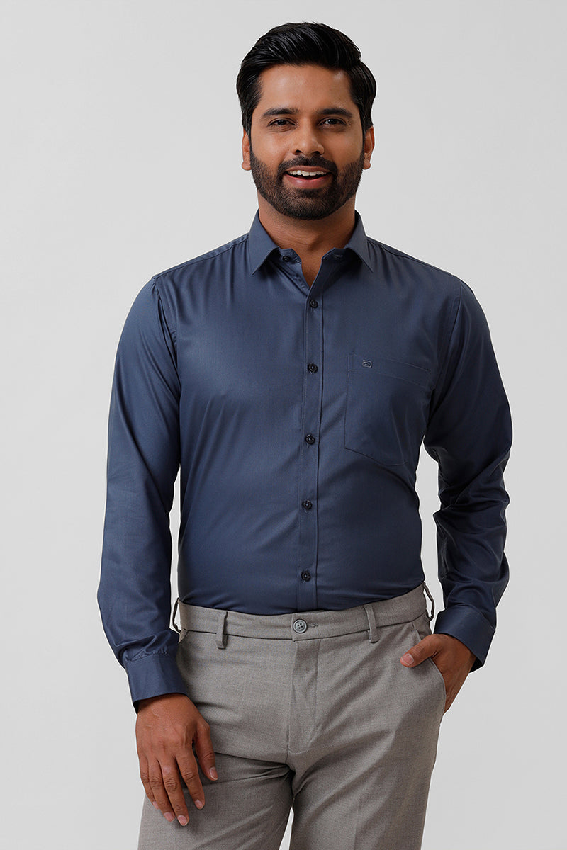 Bamboo Twill - Dark Blue Formal Shirts for Men | Ariser