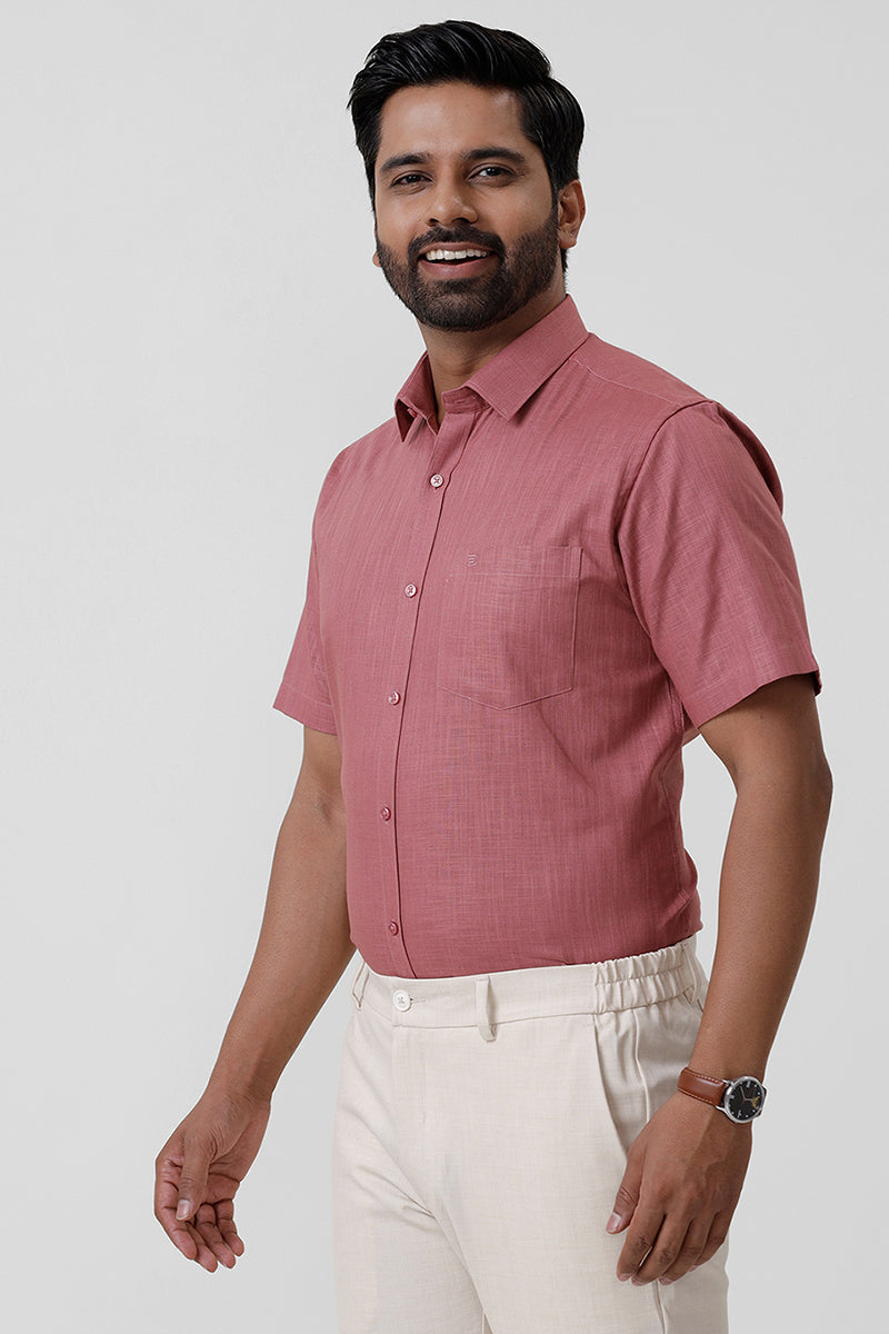 Indo Cotton - Dusty Pink Formal Shirts For Men | Ariser