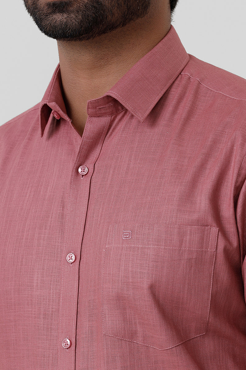 Indo Cotton - Dusty Pink Formal Shirts For Men | Ariser