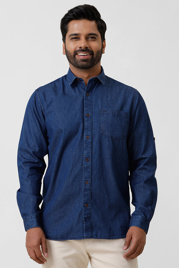 Casual denim shirt for men, Denim shirt, Men's denim shirts, Button down denim shirt for men, Cotton denim shirt for men