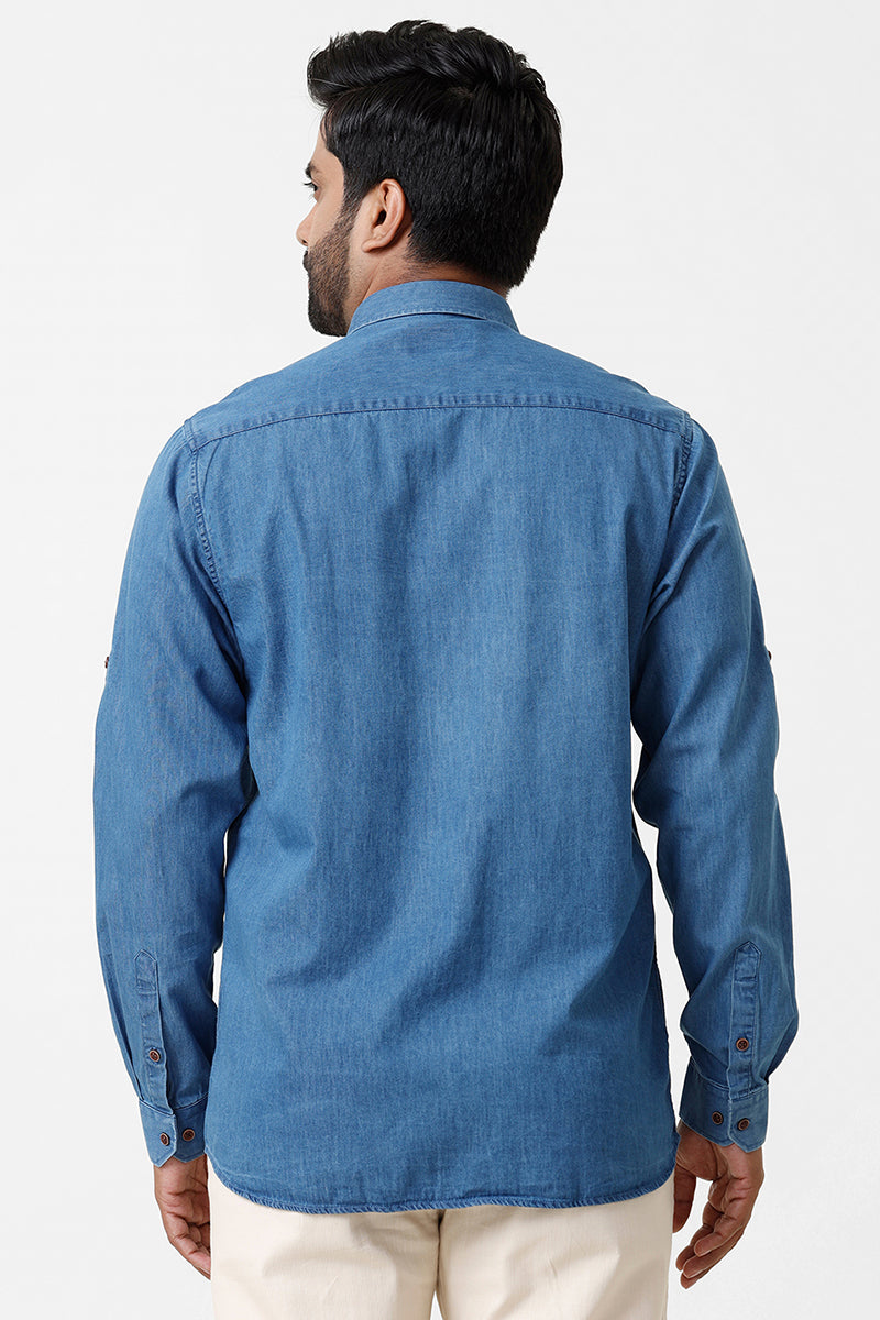 Casual denim shirt for men, Denim shirt, Men's denim shirts, Button down denim shirt for men, Cotton denim shirt for men