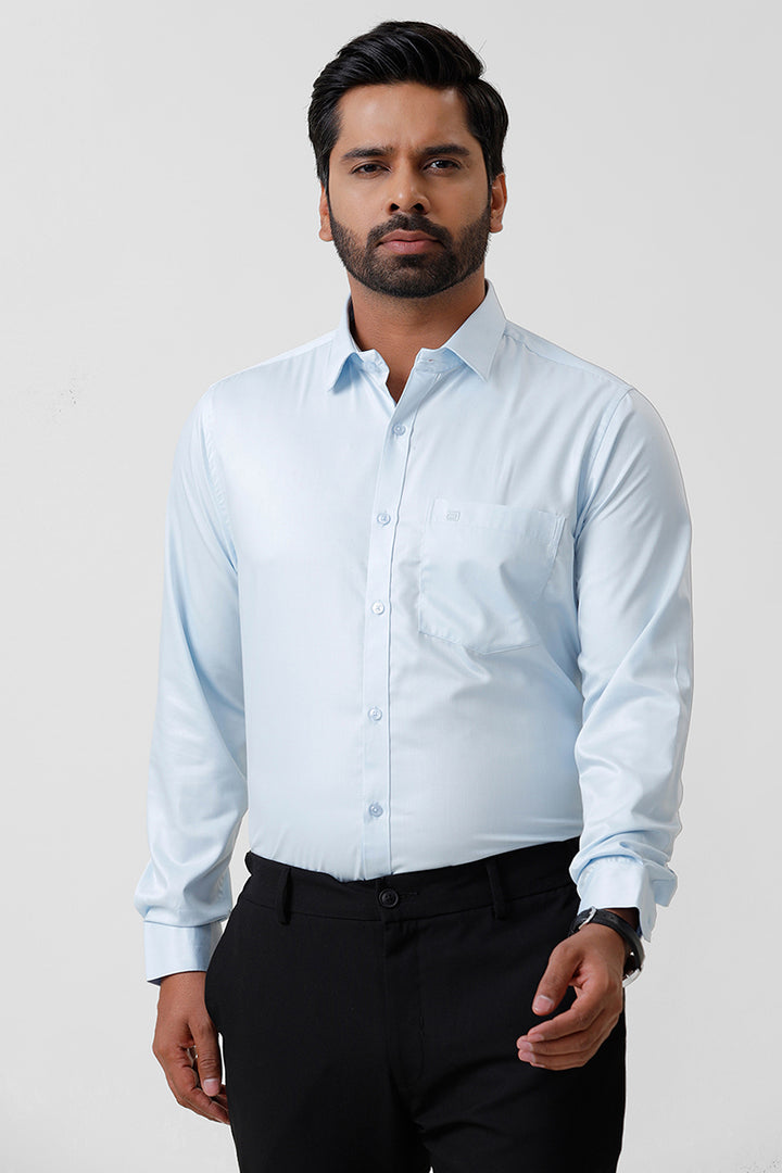 Bamboo Twill - Sky Blue Formal Shirts for Men | Ariser