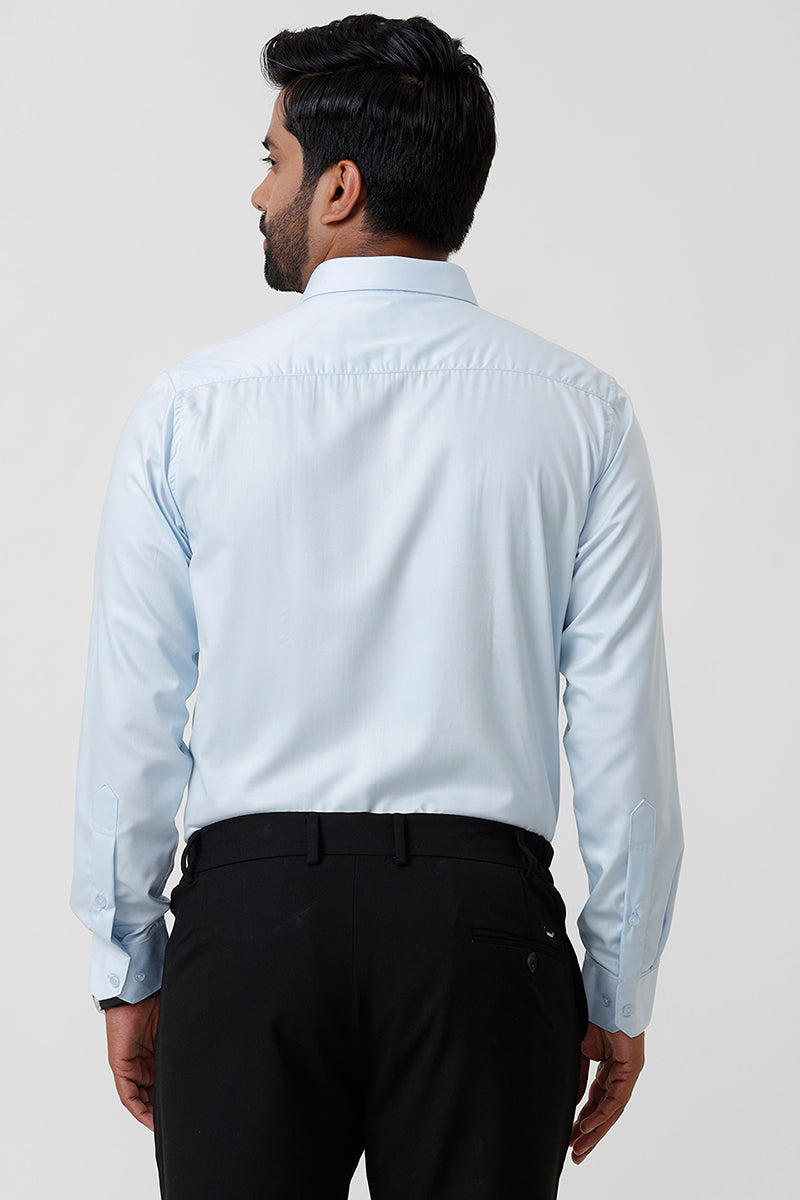 Bamboo Twill - Sky Blue Formal Shirts for Men | Ariser