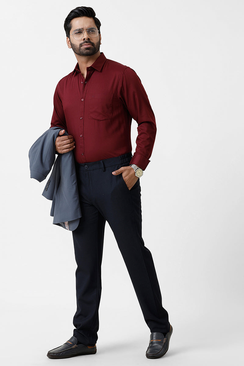 Bamboo Twill - Maroon Formal Shirts for Men | Ariser