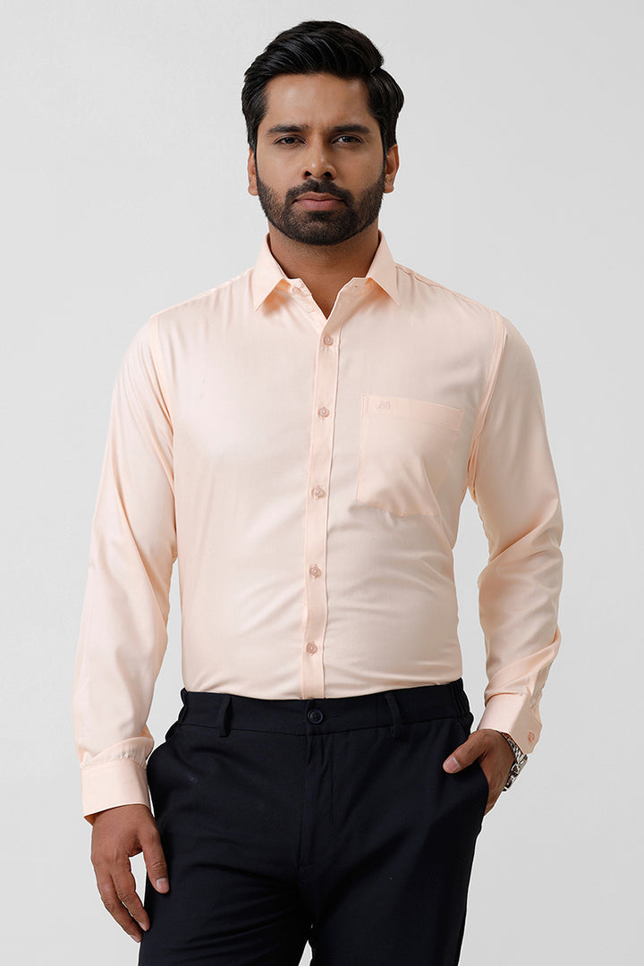 Bamboo Twill - Pastel Orange Formal Shirts for Men | Ariser