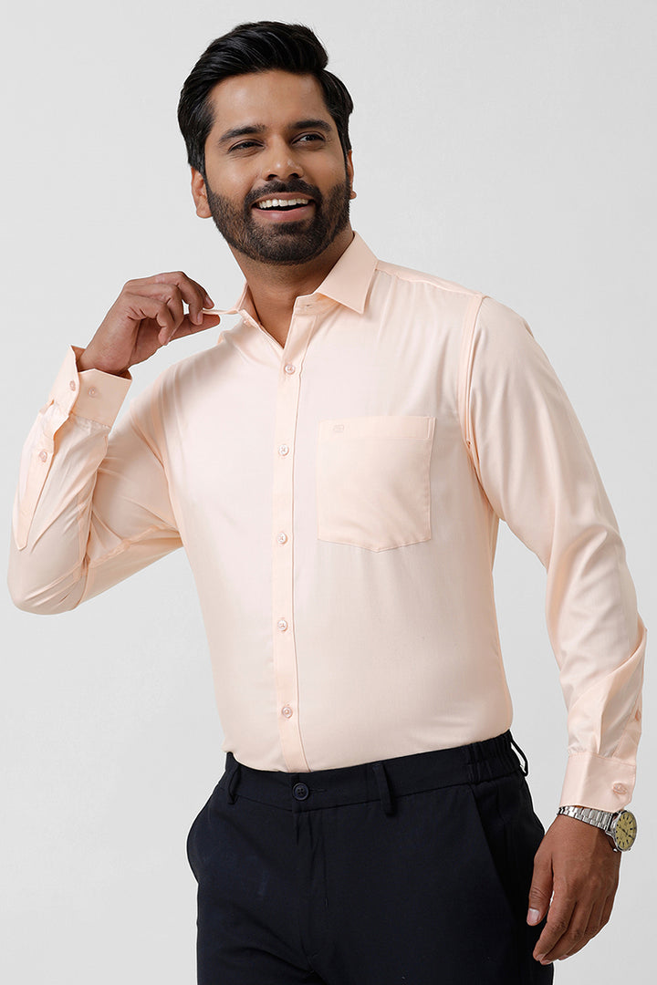 Bamboo Twill - Pastel Orange Formal Shirts for Men | Ariser