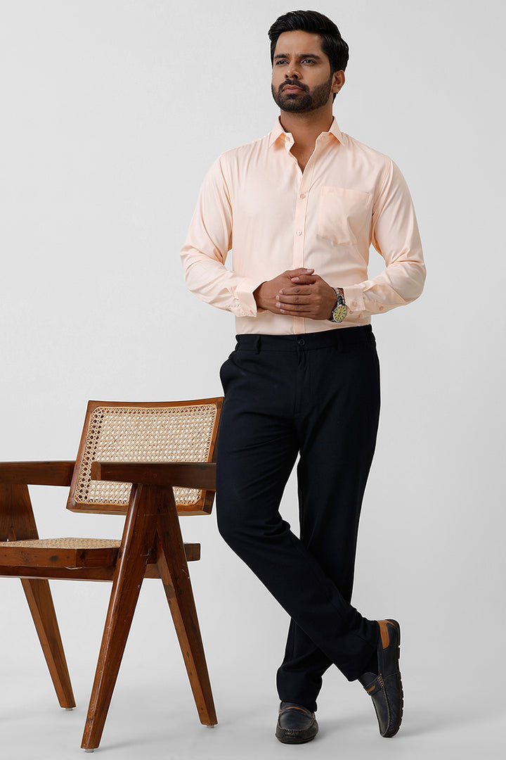 Bamboo Twill - Pastel Orange Formal Shirts for Men | Ariser