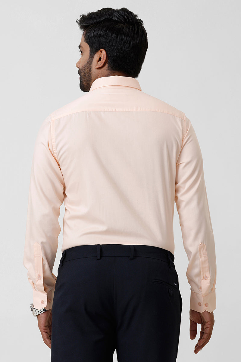 Bamboo Twill - Pastel Orange Formal Shirts for Men | Ariser