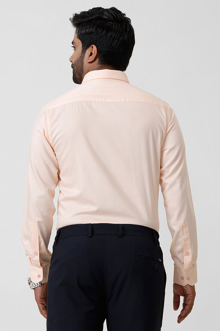 Bamboo Twill - Pastel Orange Formal Shirts for Men | Ariser