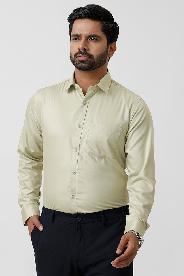 Bamboo Twill - Light Olive Green Formal Shirts for Men | Ariser