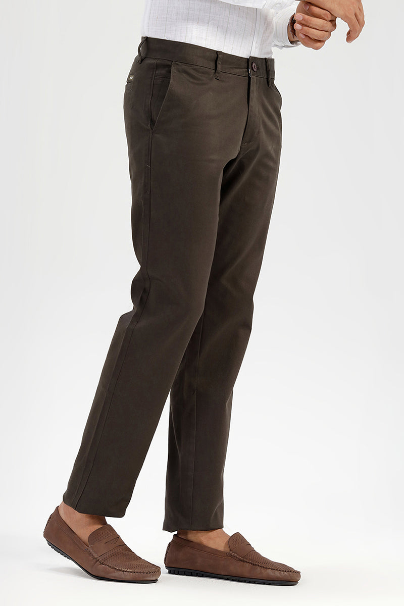 Basic Chino - Deep Army Green Trouser For Men | Ariser