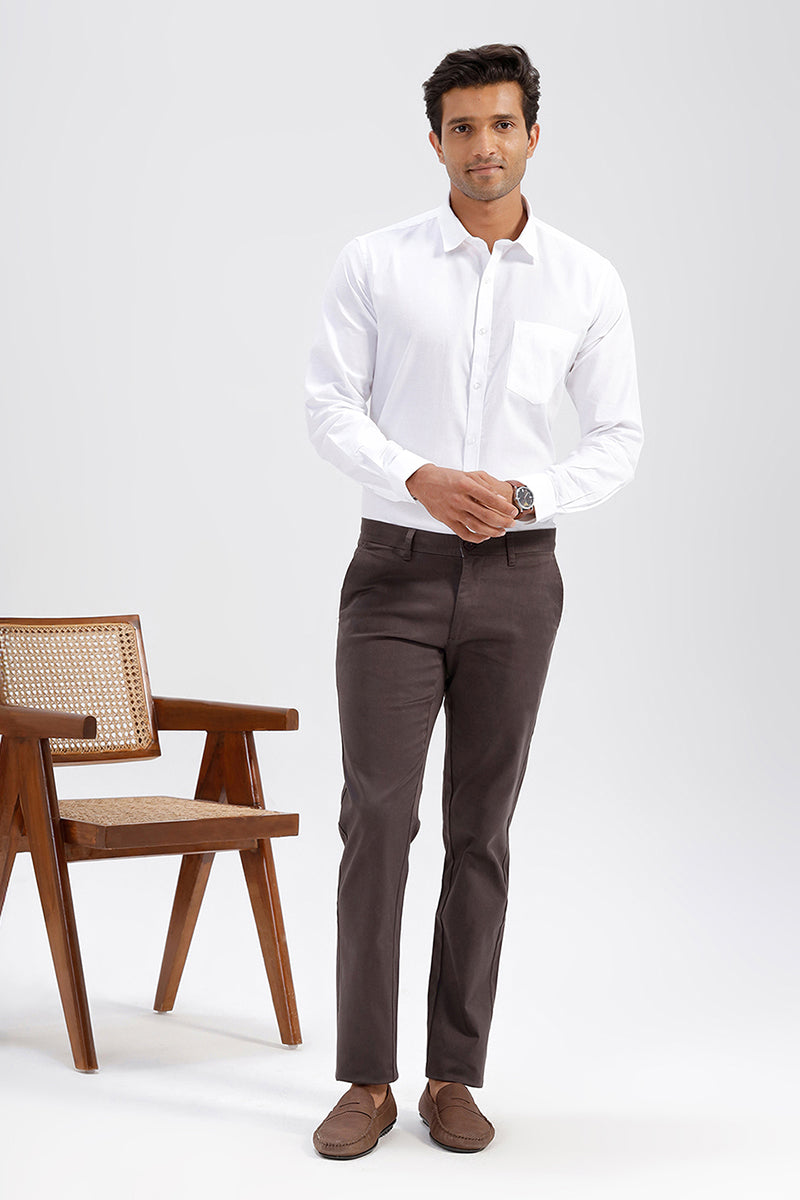 Waffle pattern white shirt for men formal look