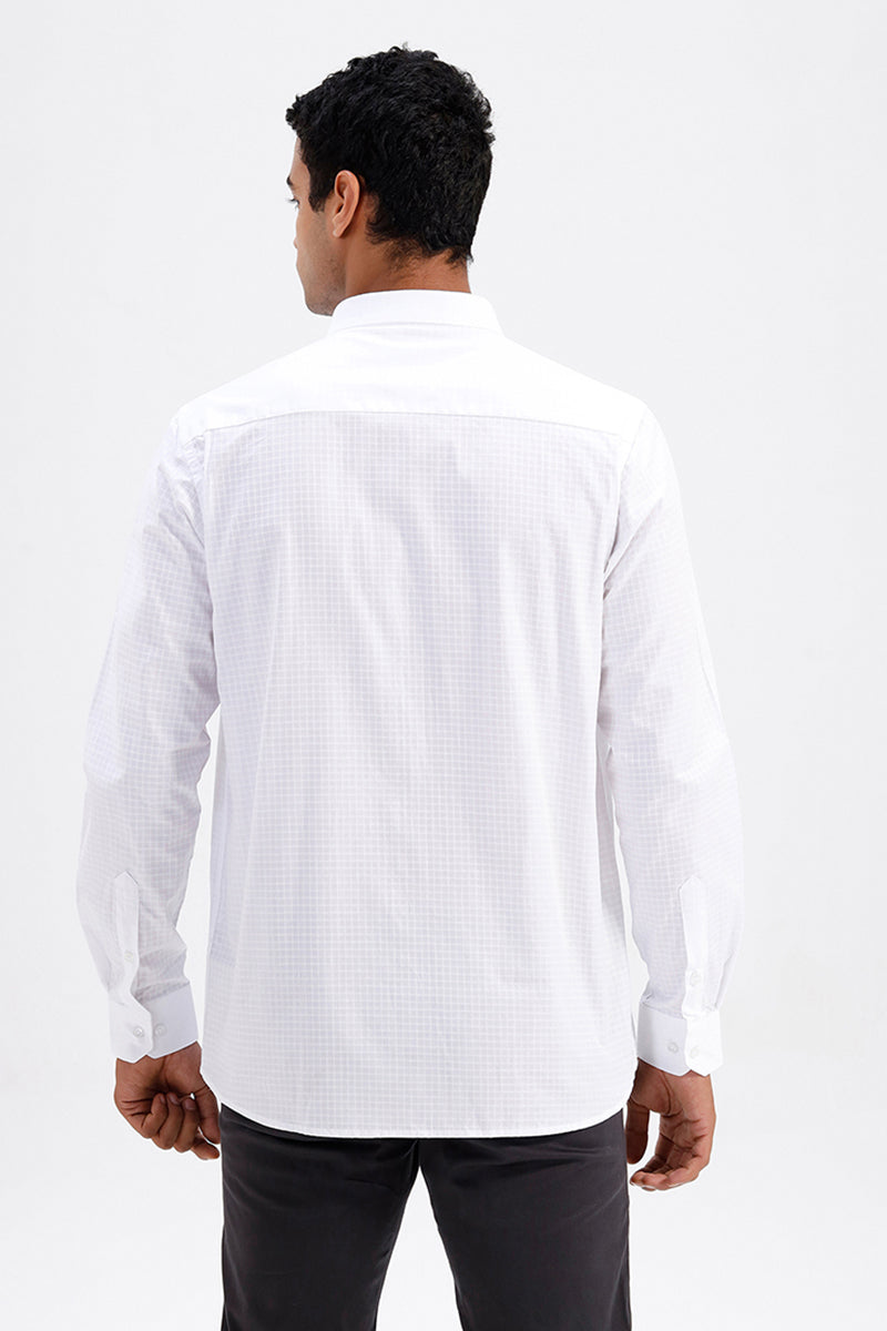 White long sleeve shirt for men stylish look