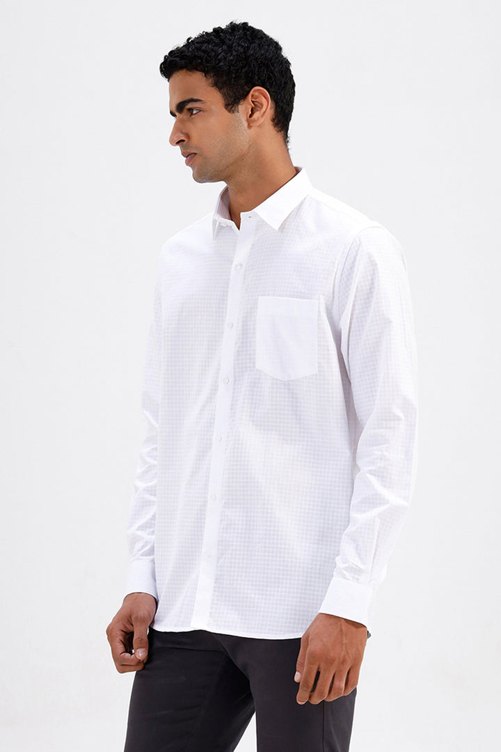Smart white shirt for men office fashion
