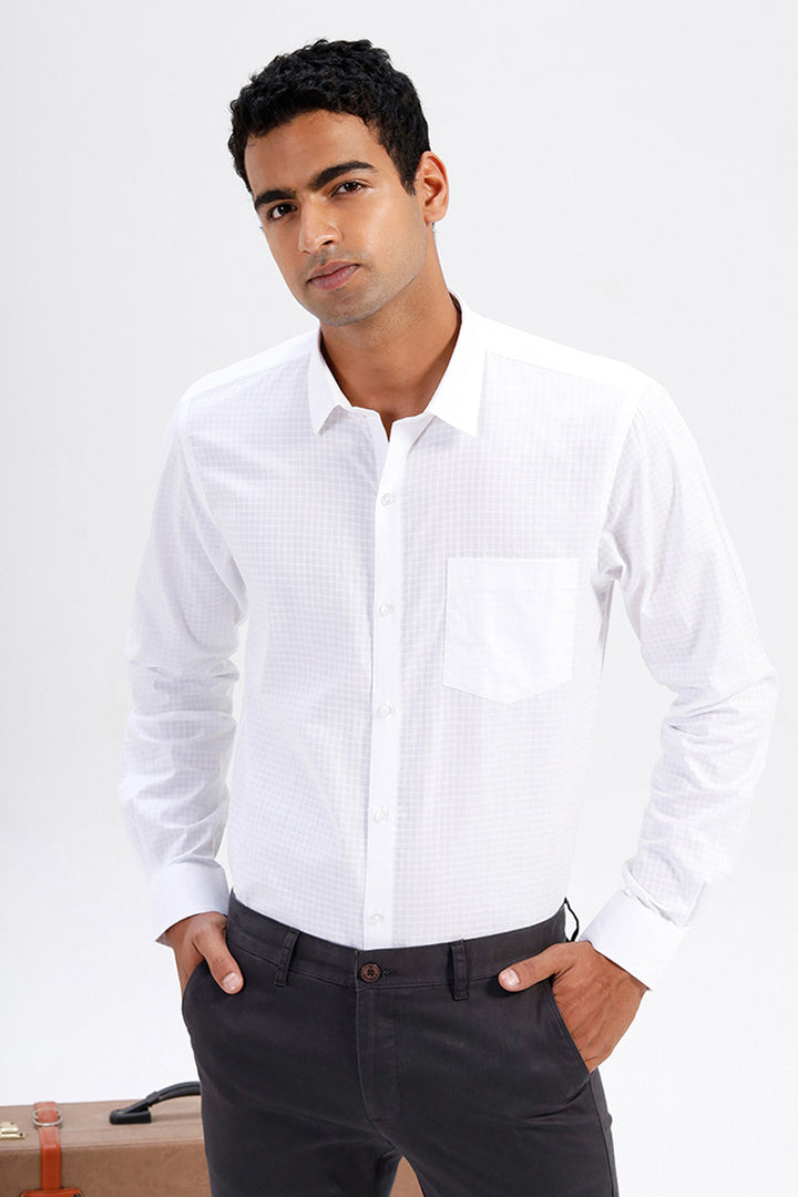 white cotton shirt for men