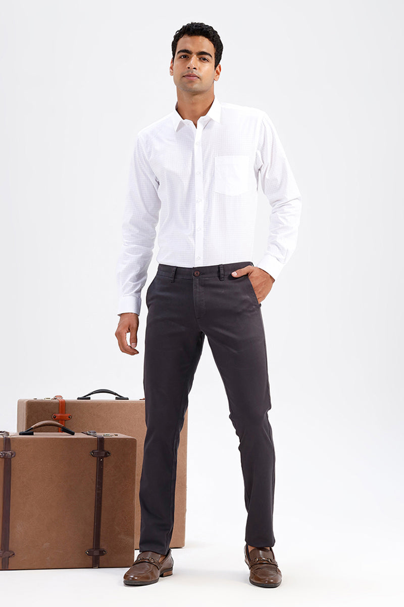 Basic Chino - Iron Gray Trouser For Men | Ariser