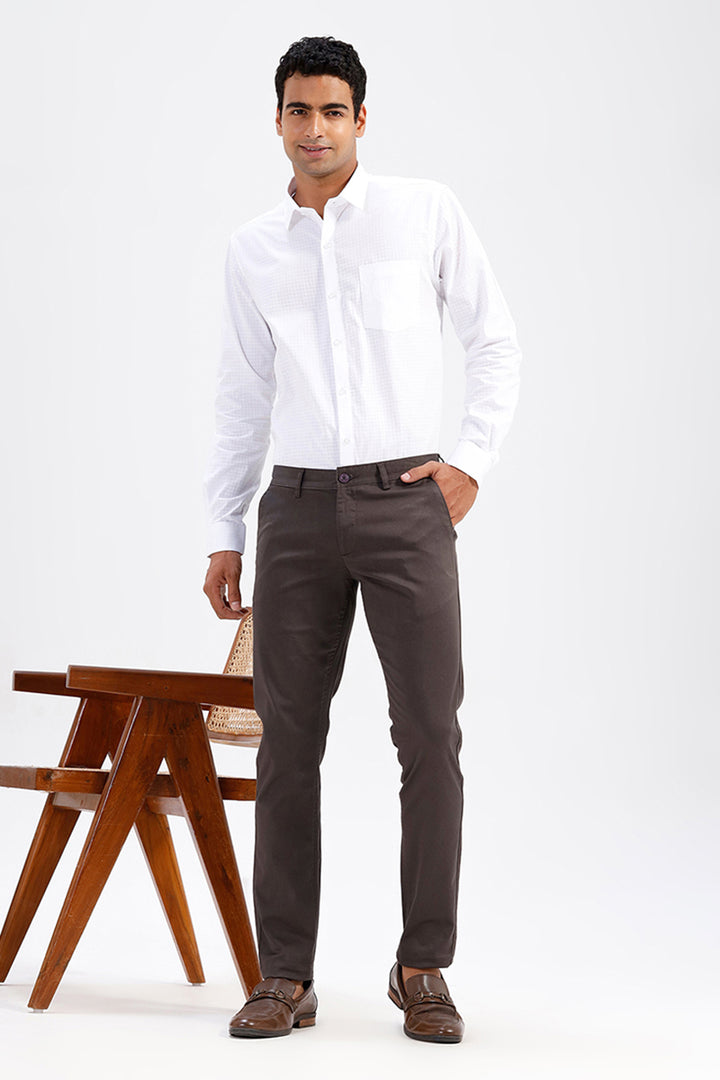 Breathable Brown Formal Trousers