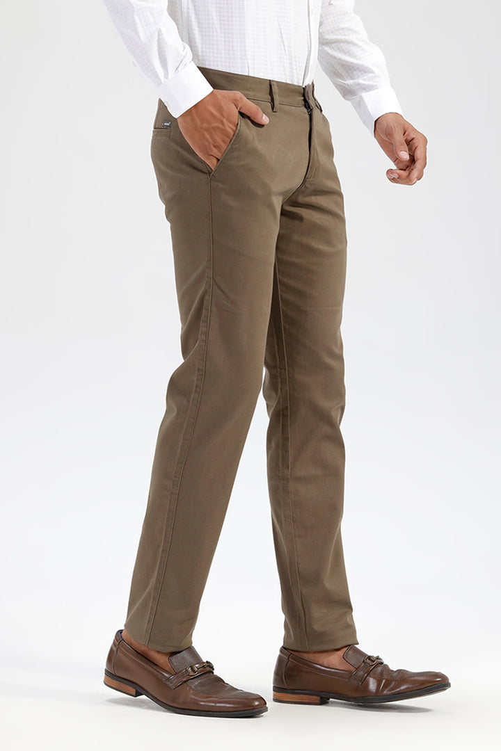 Basic Chino - Olive Gray Trouser For Men | Ariser