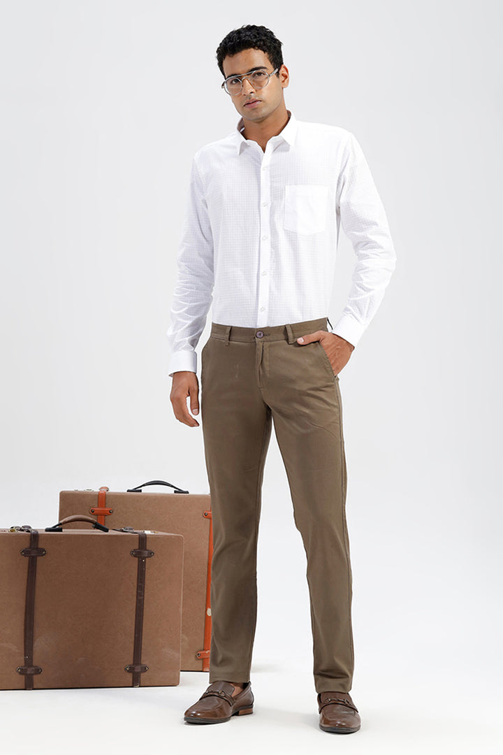 Basic Chino - Olive Gray Trouser For Men | Ariser