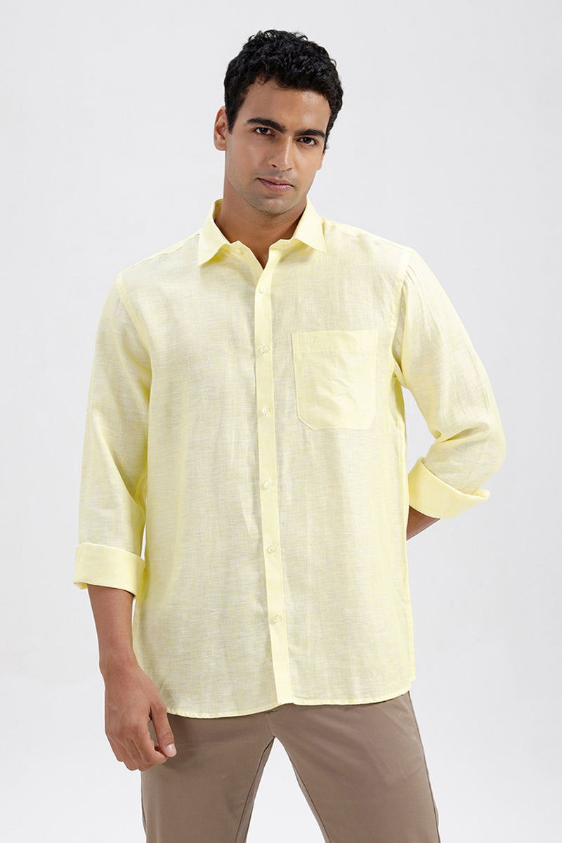 Linen yellow shirt for men