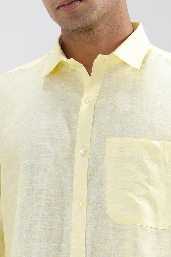 Premium linen yellow shirt for office