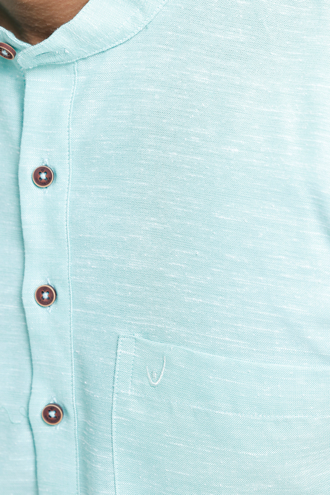 Men’s short kurta in seafoam blue color