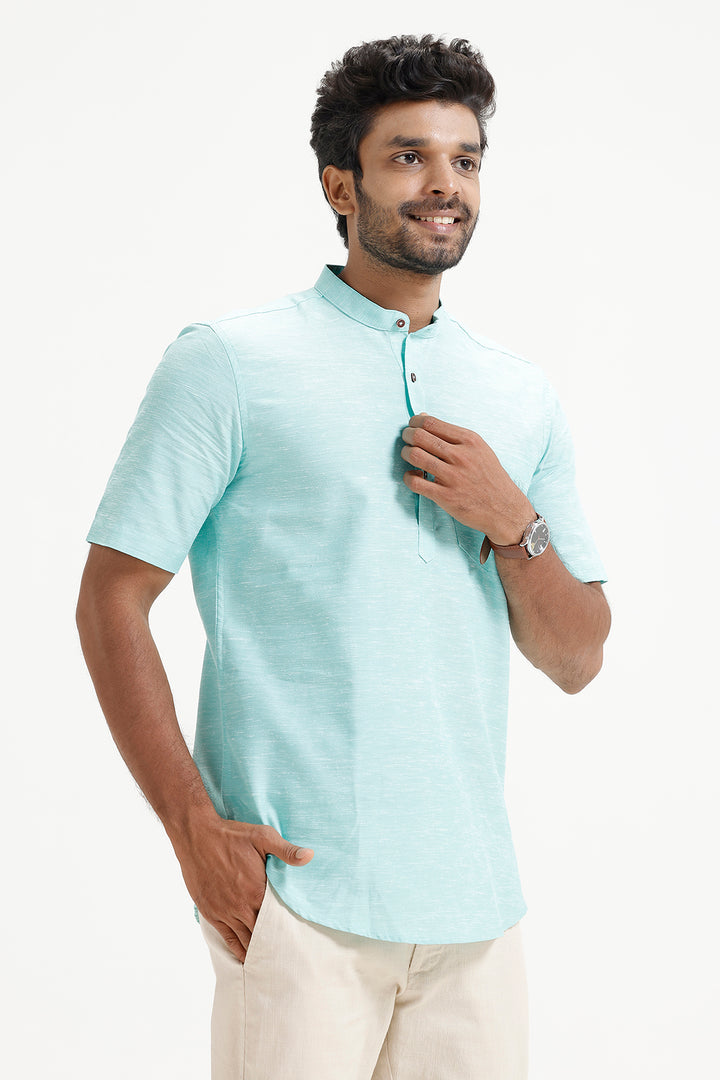 Vibe - Seafoam Blue Short Kurta  For Mens | Uathayam