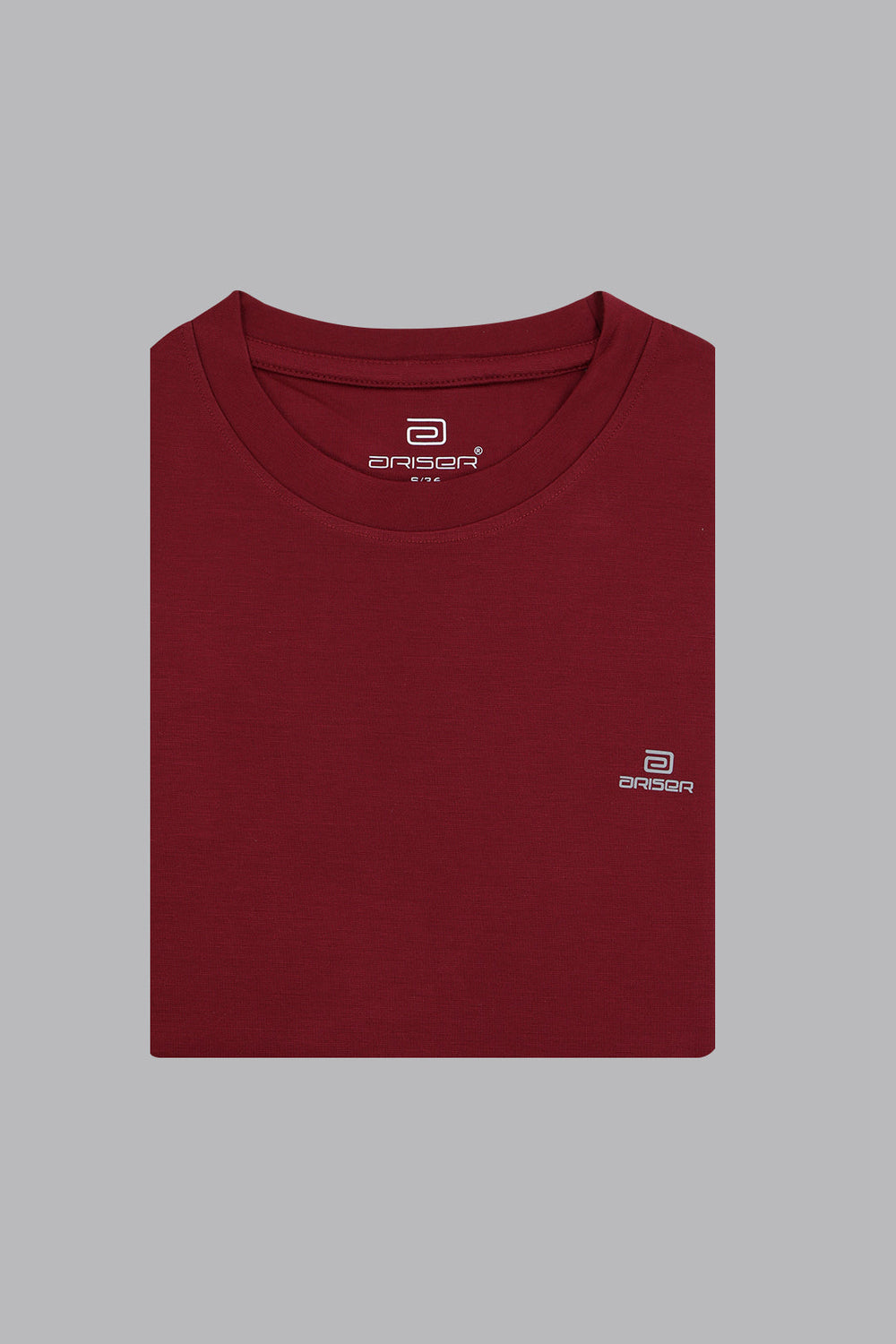 Men’s maroon solid round neck T-shirt