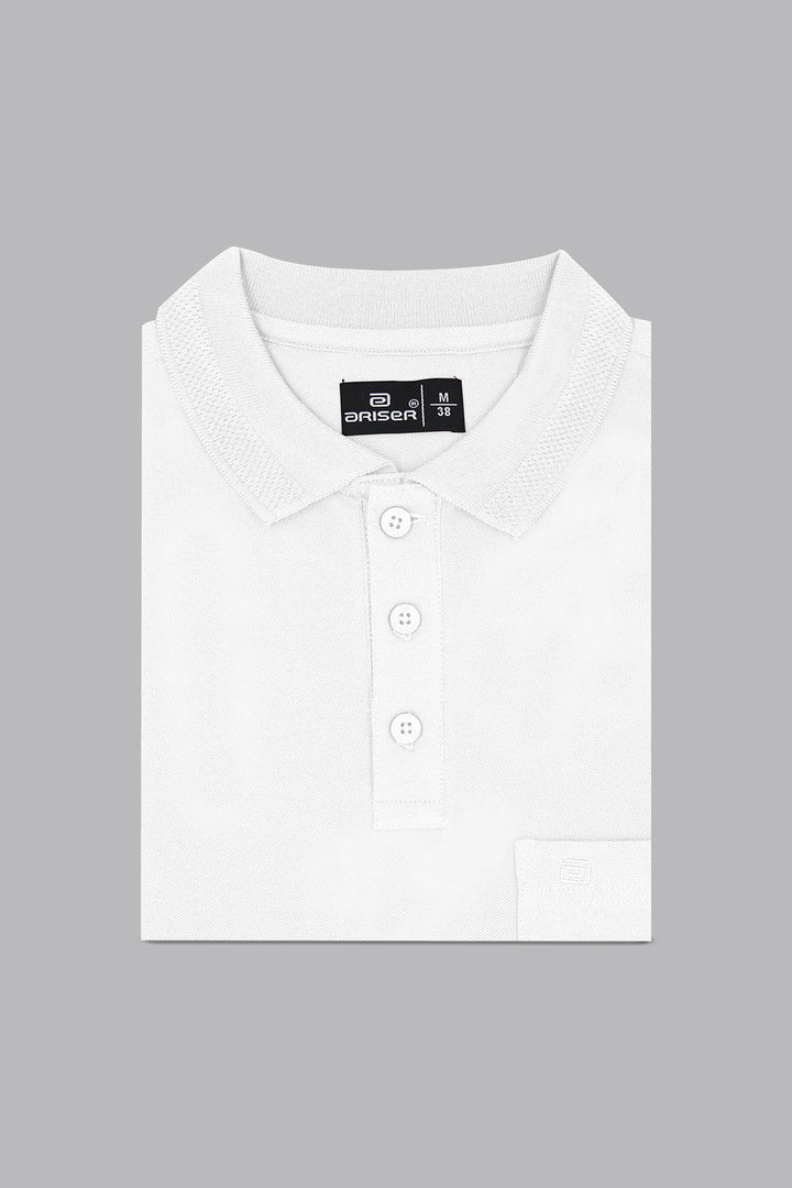 Lycra Polo - Crisp White T-Shirts For Men | Ariser
