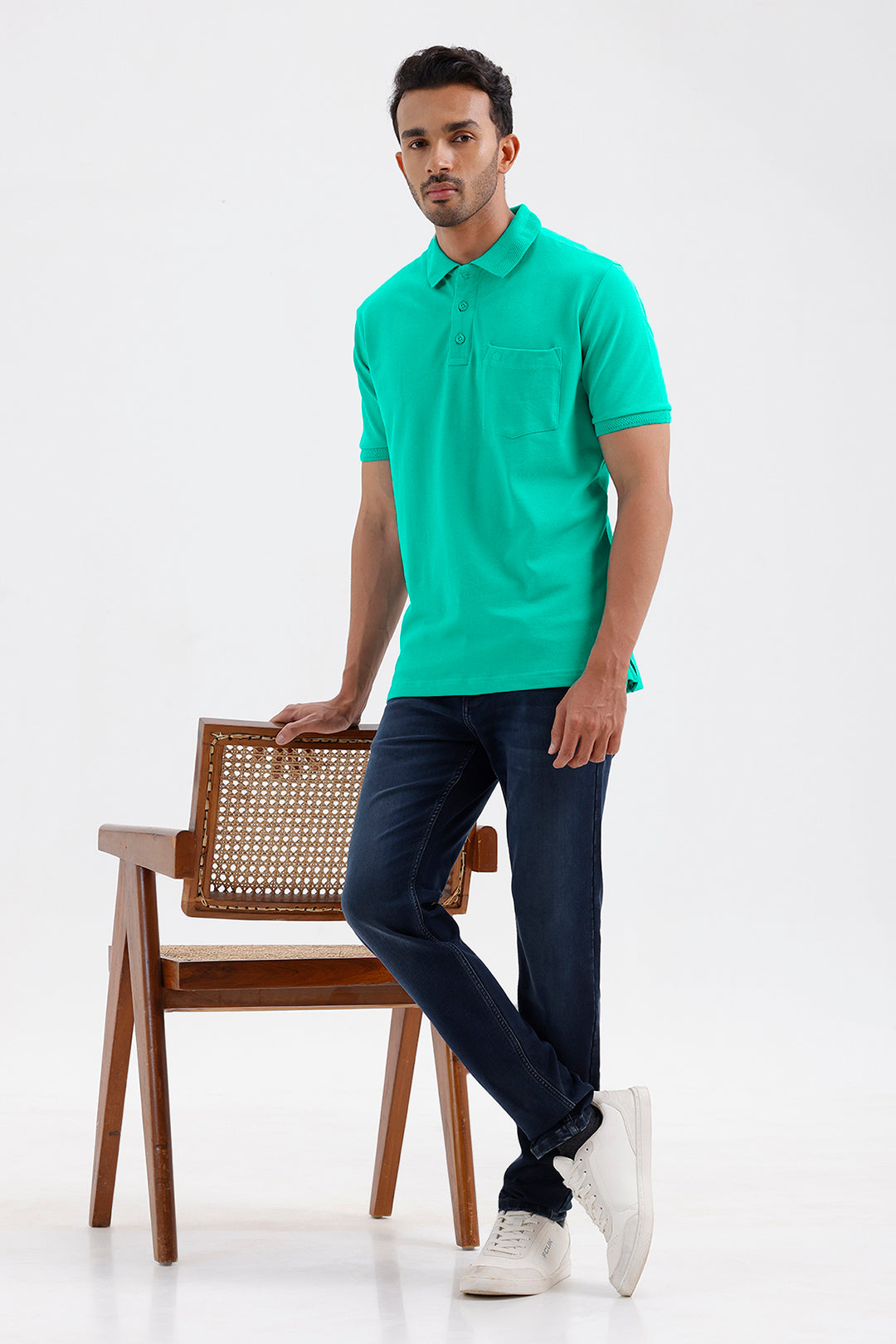 Lycra Polo - Lagoon Green T-Shirts For Men | Ariser