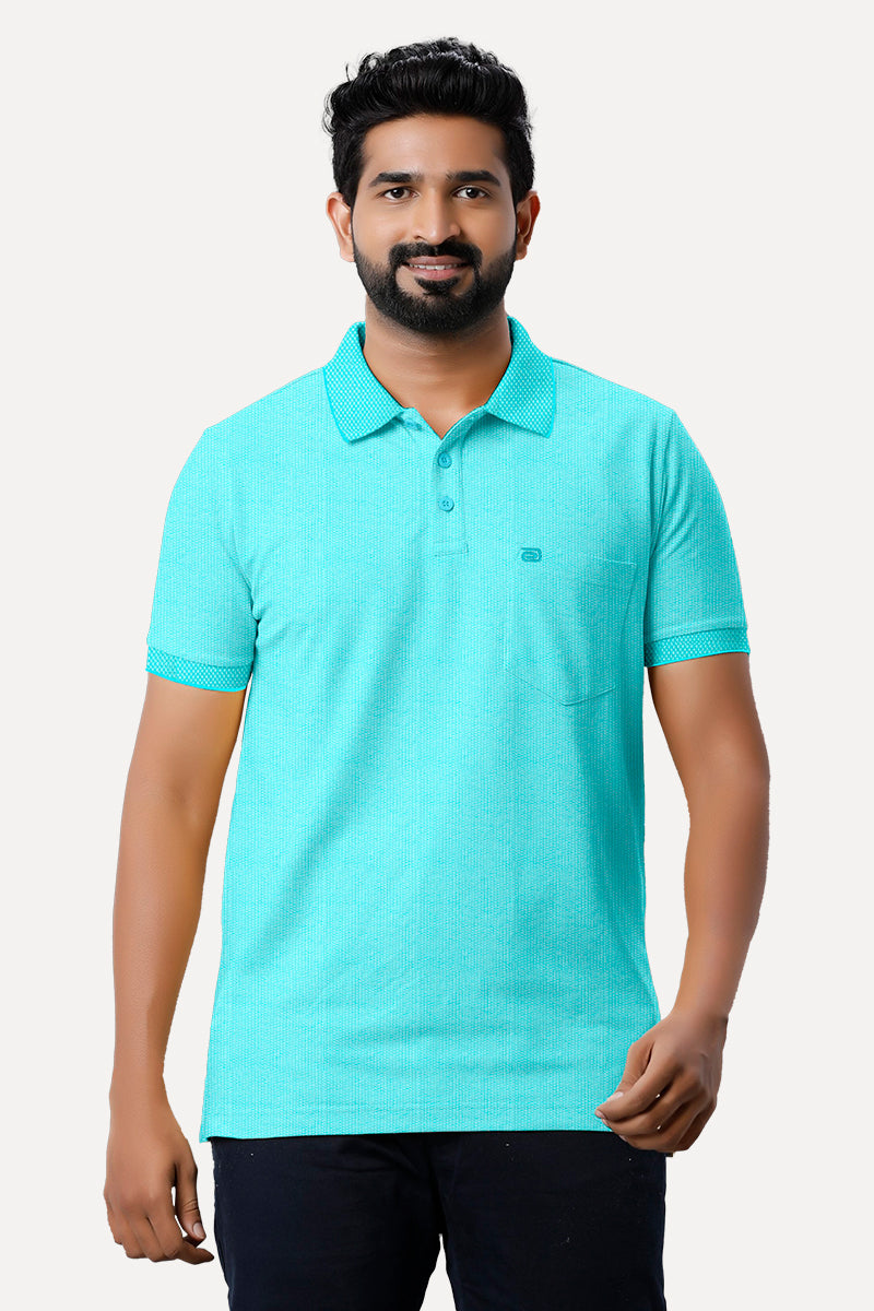 Ariser Turquoise Blue Color Cotton Golf  Polo T-Shirts For Men - 29003