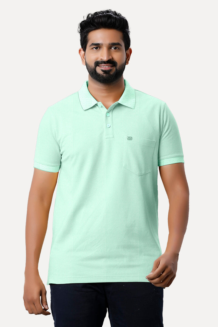 Ariser Turquoise Green Color Cotton Golf  Polo T-Shirts For Men - 29008